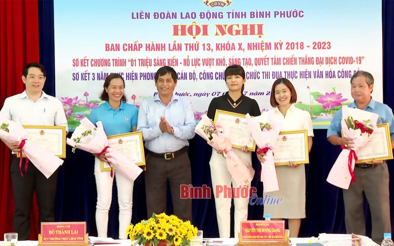Bình Phước: Khen thưởng 53 tập thể, cá nhân xuất sắc trong hoạt động công đoàn