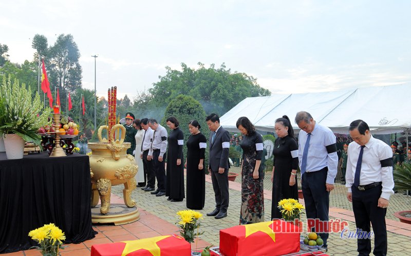 Bình Phước: Trang trọng lễ viếng, truy điệu và an táng hài cốt liệt sĩ