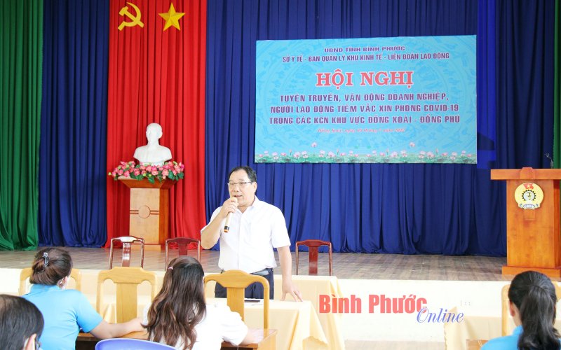 Bình Phước: Tuyên truyền, vận động tiêm vắc xin phòng Covid-19 trong các khu công nghiệp