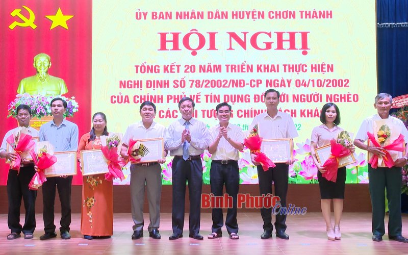 Chơn Thành: 793 tỷ 953 triệu đồng cho vay hộ nghèo và các đối tượng chính sách