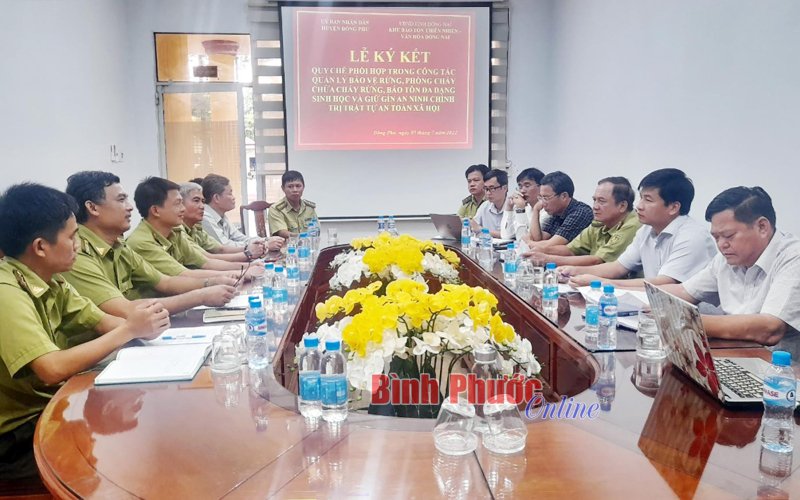 Huyện Đồng Phú và Khu bảo tồn thiên nhiên - văn hóa Đồng Nai ký kết phối hợp bảo vệ rừng