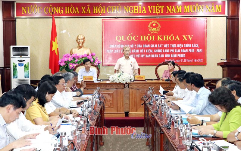 Quốc hội giám sát thực hành tiết kiệm, chống lãng phí tại Bình Phước