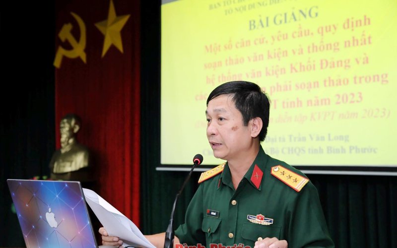 Bình Phước: Tập huấn diễn tập phòng thủ năm 2023