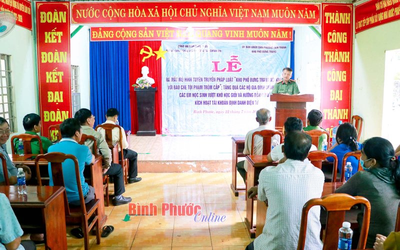 Ra mắt mô hình dân vận khéo ‘Khu phố Bưng Trang nói không với bao che tội phạm trộm cắp’