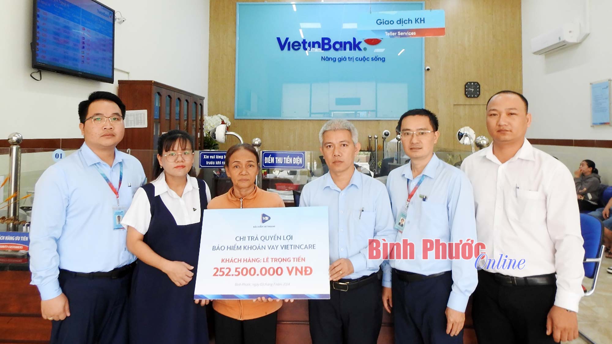 Bảo hiểm VietinBank Bình Dương chi trả kịp thời quyền lợi bảo hiểm khoản vay cho khách hàng