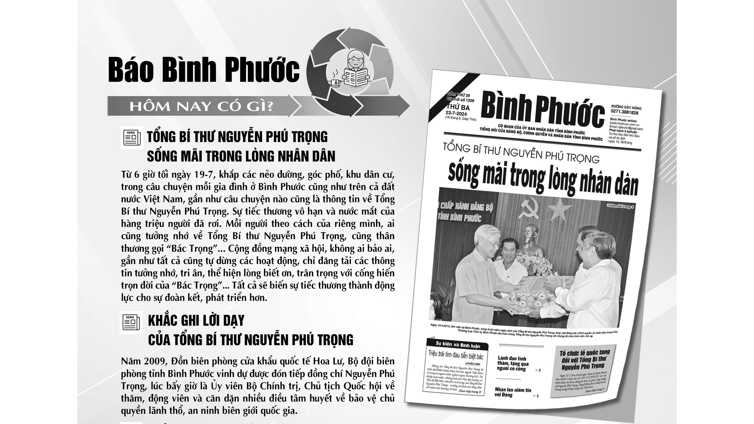 Kính mời độc giả đón đọc báo in Bình Phước hôm nay 23-7-2024