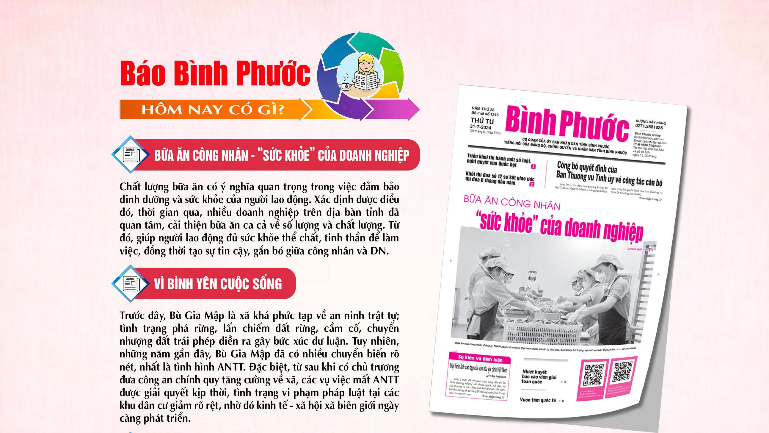 Kính mời độc giả đón đọc báo in Bình Phước hôm nay 31-7-2024 