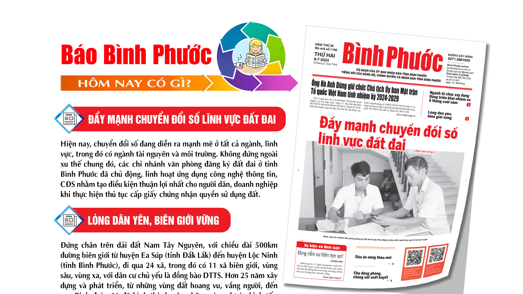 Kính mời độc giả đón đọc báo in Bình Phước hôm nay 8-7-2024