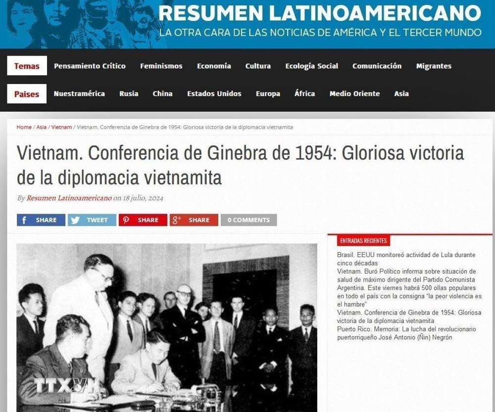 Truyền thông Argentina đánh giá cao ý nghĩa của Hiệp định Geneva năm 1954