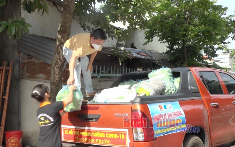 Thêm 7 tấn rau, củ, quả, nhu yếu phẩm hỗ trợ người dân Bình Phước tại TP. Hồ Chí Minh và Bình Dương