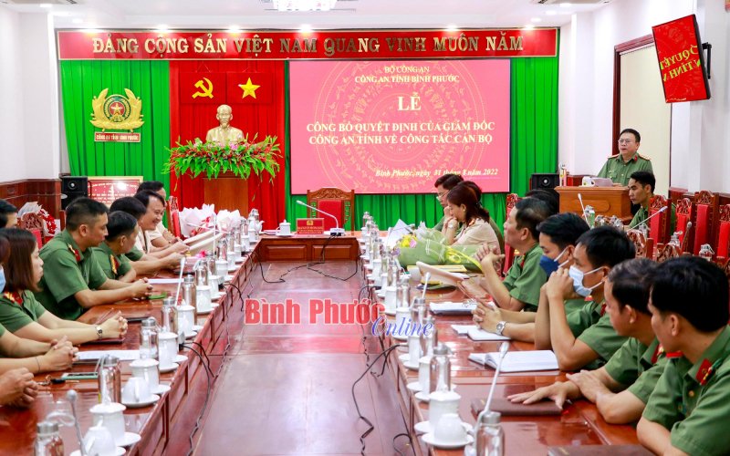 Công an tỉnh Bình Phước: Công bố quyết định về công tác cán bộ