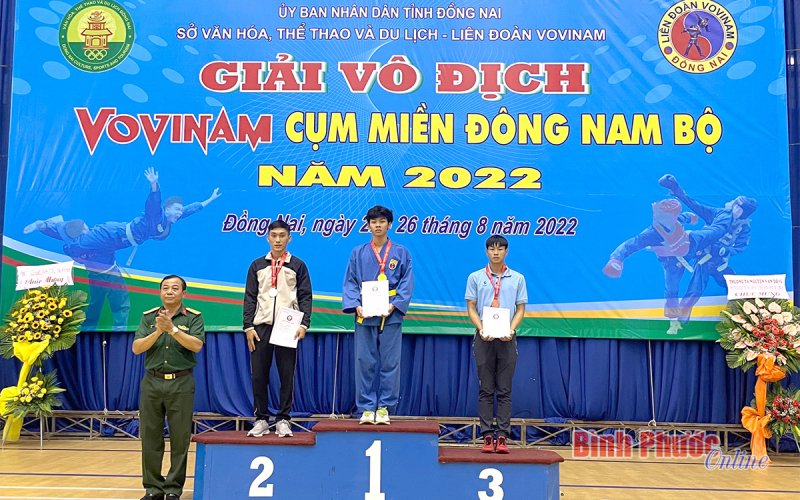 Giải vô địch Vovinam cụm miền Đông Nam Bộ năm 2022: Bình Phước giành 11 huy chương 