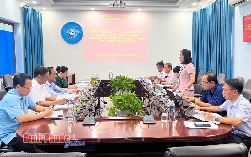 Ban Tuyên giáo Tỉnh ủy làm việc với Đảng ủy Sở Khoa học và Công nghệ