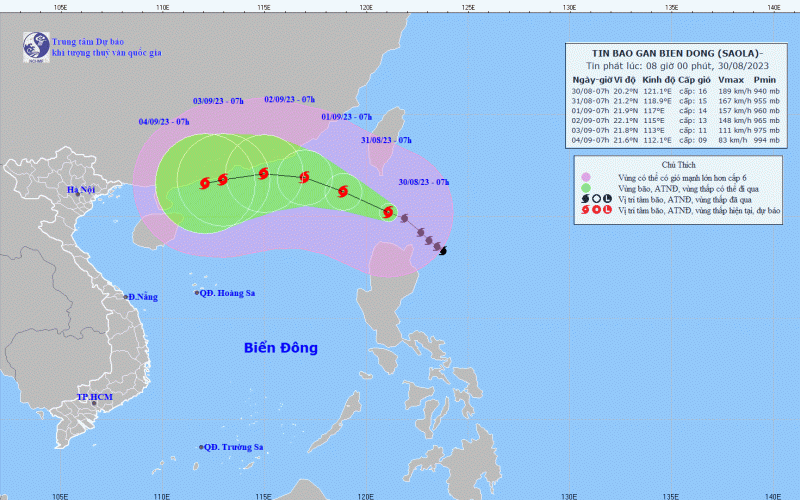 Bão Saola cơ bản không gây thời tiết xấu trên đất liền dịp lễ 2-9