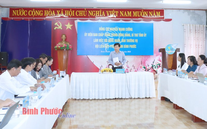 Bí thư Tỉnh ủy Nguyễn Mạnh Cường làm việc với Hội Phụ nữ tỉnh