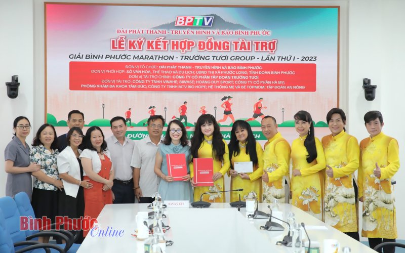 BPTV và Tập đoàn An Nông ký kết hợp đồng tài trợ giải Bình Phước marathon - Trường Tươi Group lần thứ I, năm 2023 