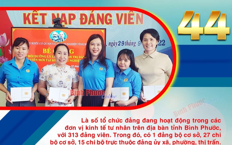 Toàn tỉnh Bình Phước có 44 tổ chức đảng trong đơn vị kinh tế tư nhân