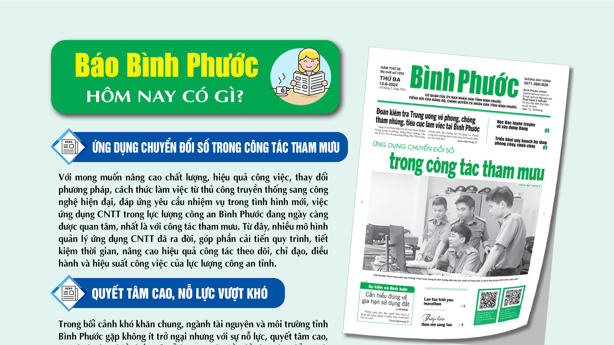 Kính mời độc giả đón đọc báo in Bình Phước hôm nay 13-8-2024