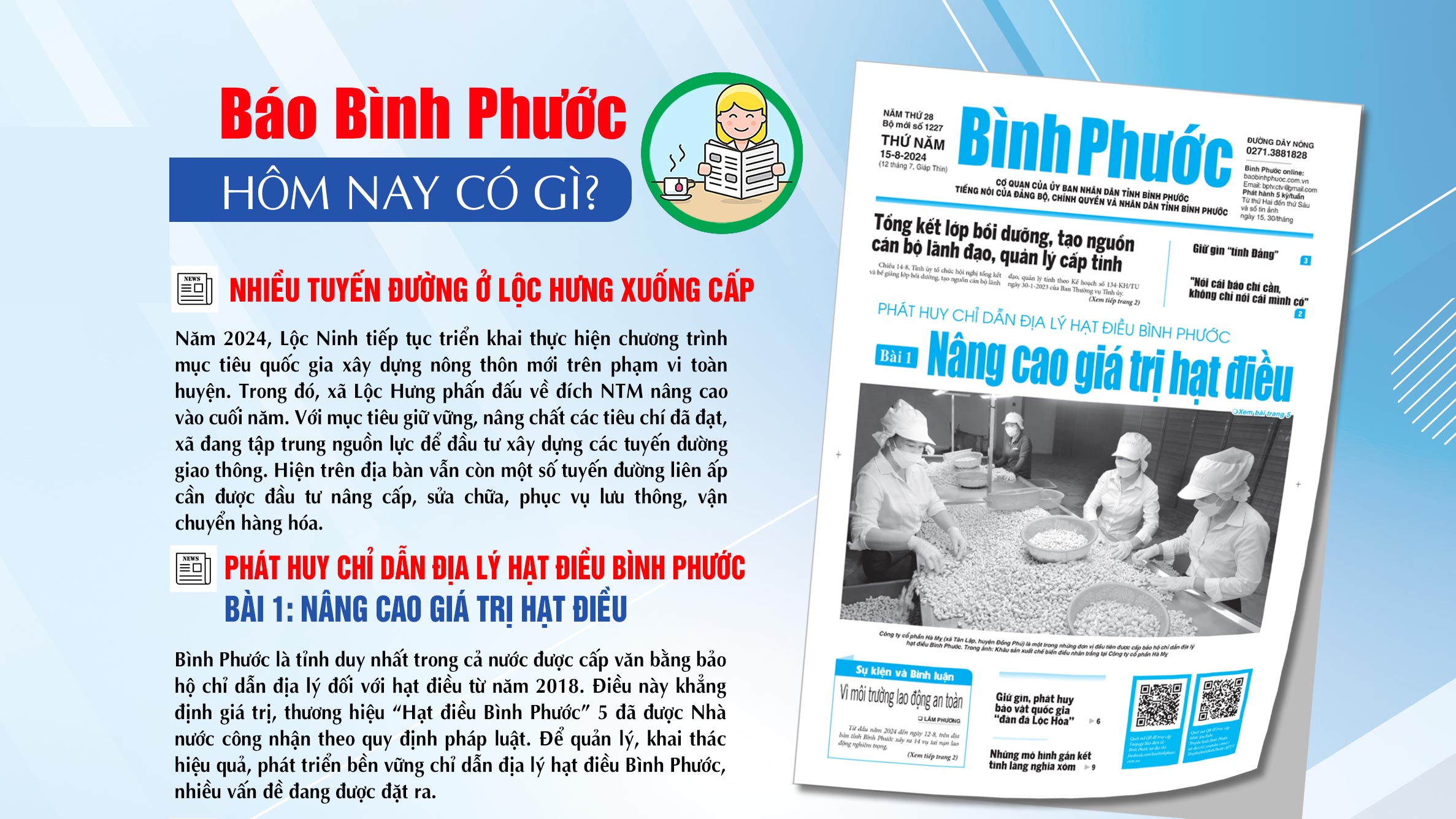 Kính mời độc giả đón đọc báo in Bình Phước hôm nay 15-8-2024 