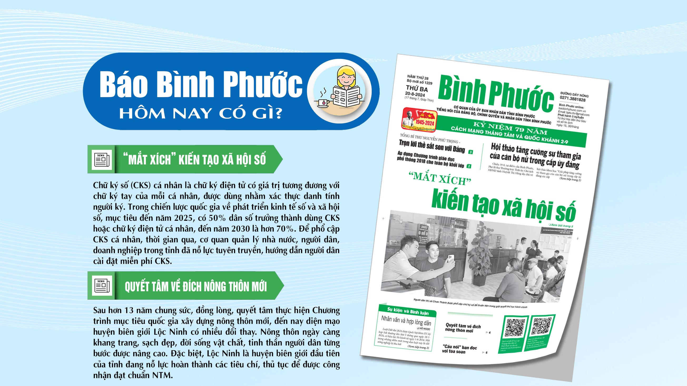 Kính mời độc giả đón đọc báo in Bình Phước hôm nay 20-8-2024