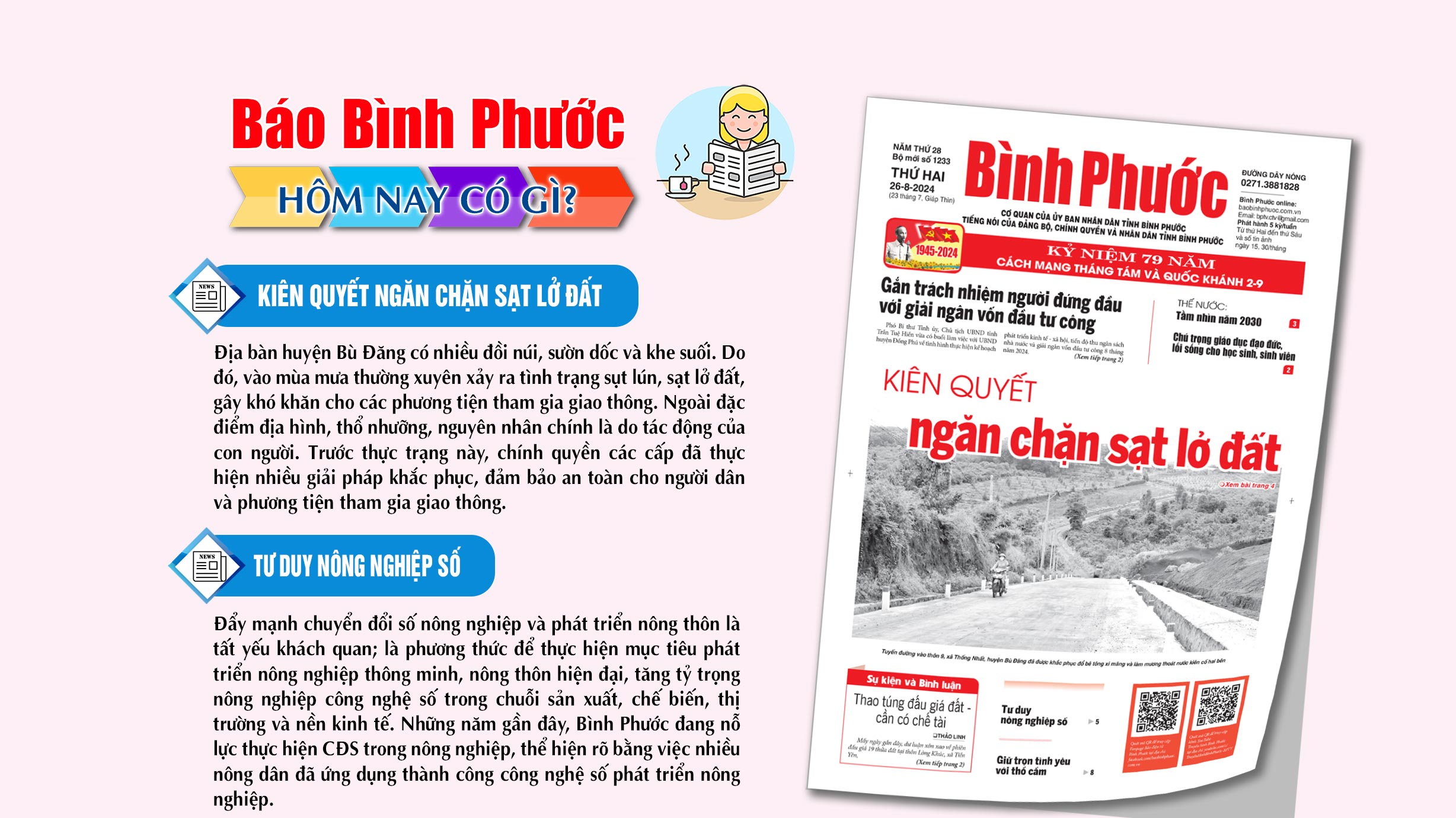 Kính mời độc giả đón đọc báo in Bình Phước hôm nay 26-8-2024