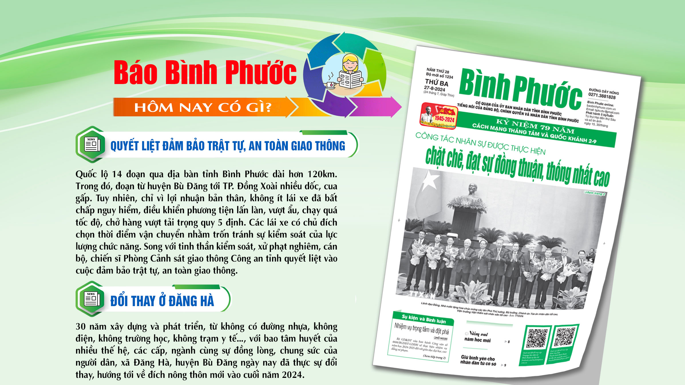 Kính mời độc giả đón đọc báo in Bình Phước hôm nay 27-8-2024