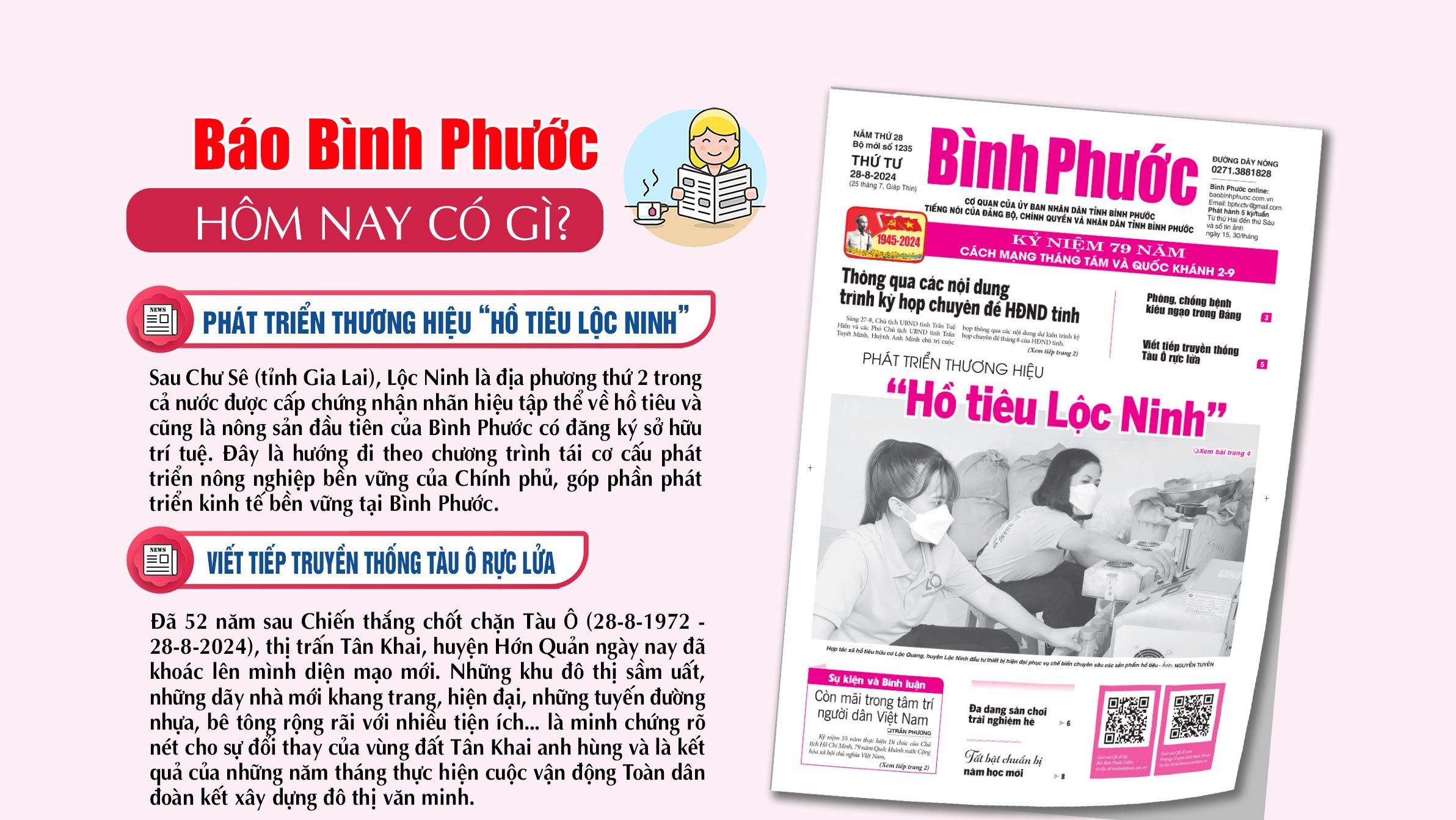 Kính mời độc giả đón đọc báo in Bình Phước hôm nay 28-8-2024