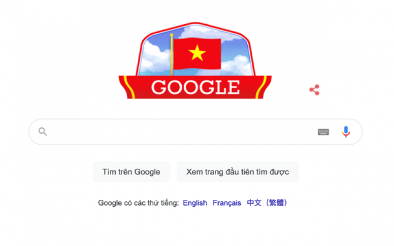 Google thay đổi giao diện chào mừng Quốc khánh Việt Nam