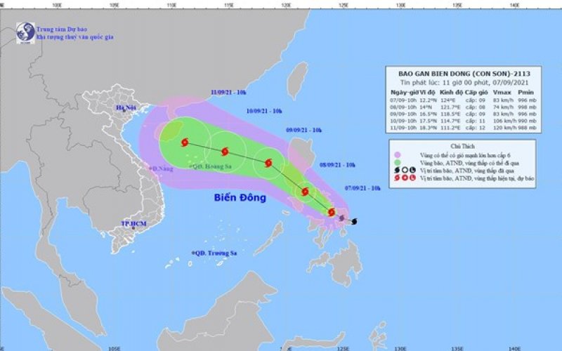 Xuất hiện bão Conson gần Biển Đông, có khả năng mạnh thêm