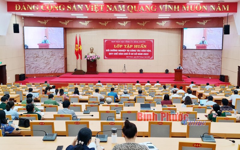 Bình Phước: Khai giảng lớp tập huấn nghiệp vụ công tác dân vận, quy chế dân chủ ở cơ sở 