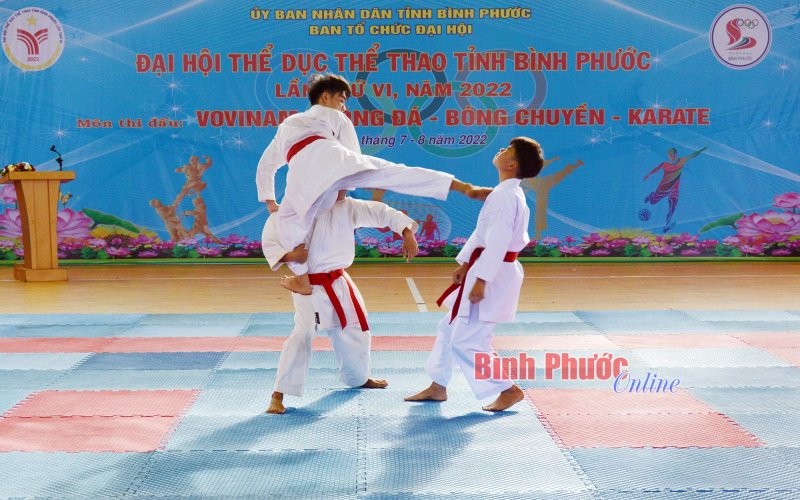Đại hội Thể dục thể thao tỉnh Bình Phước lần VI: Gần 140 VĐV tham dự giải karate