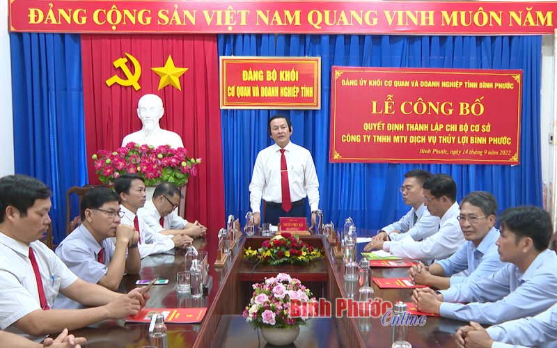 Đảng ủy Khối Cơ quan và Doanh nghiệp tỉnh Bình Phước: Thành lập 2 chi bộ cơ sở