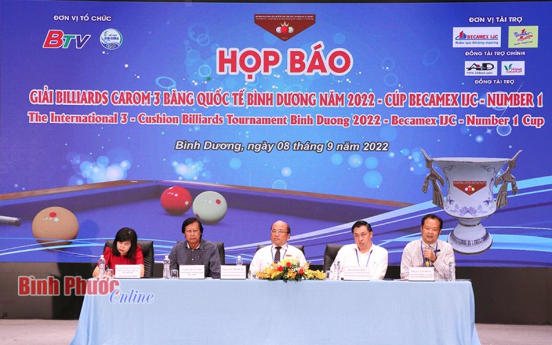 Giải Billiards Carom 3 băng quốc tế Bình Dương quy tụ nhiều tay cơ hàng đầu