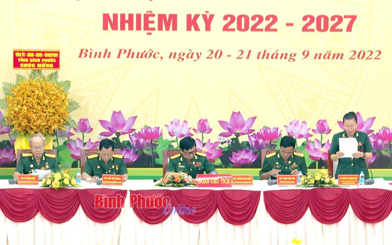 Phiên làm việc thứ nhất Đại hội đại biểu Hội Cựu chiến binh tỉnh Bình Phước nhiệm kỳ 2022-2027