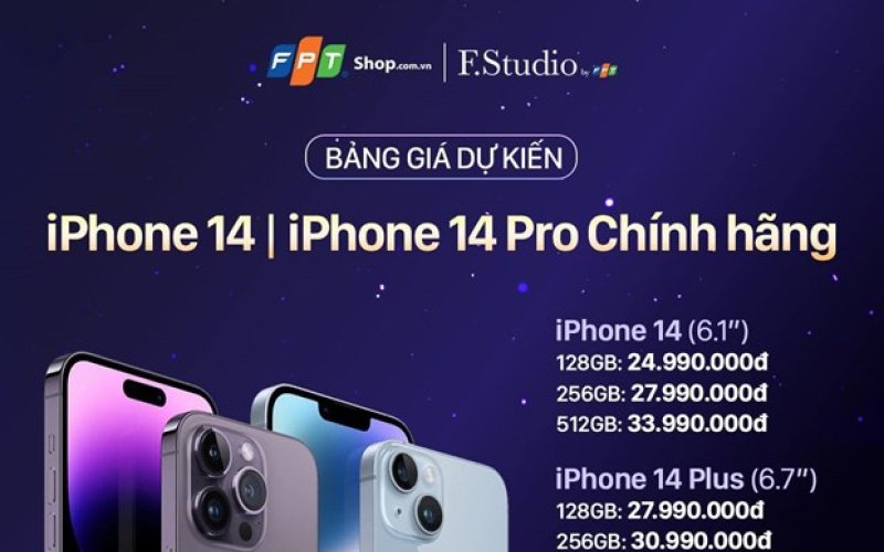 Tiết lộ giá iPhone 14 chính hãng ở Việt Nam, cao nhất 50 triệu đồng