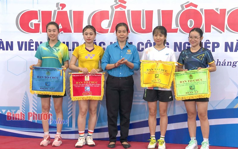 Bình Phước: Bế mạc giải cầu lông công nhân, lao động năm 2023