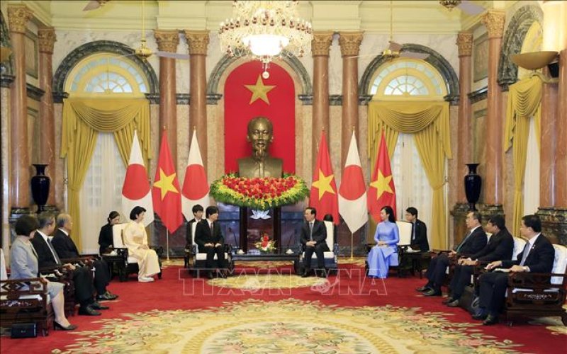 Chủ tịch nước Võ Văn Thưởng và Phu nhân tiếp Hoàng Thái tử Nhật Bản Akishino và Công nương 