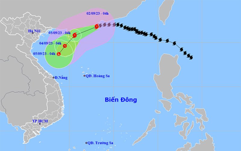 Thời tiết ngày 2-9: Bão số 3 giật cấp 15, biển động dữ dội, Nam trung bộ và Tây Nguyên nhiều nơi mưa bão