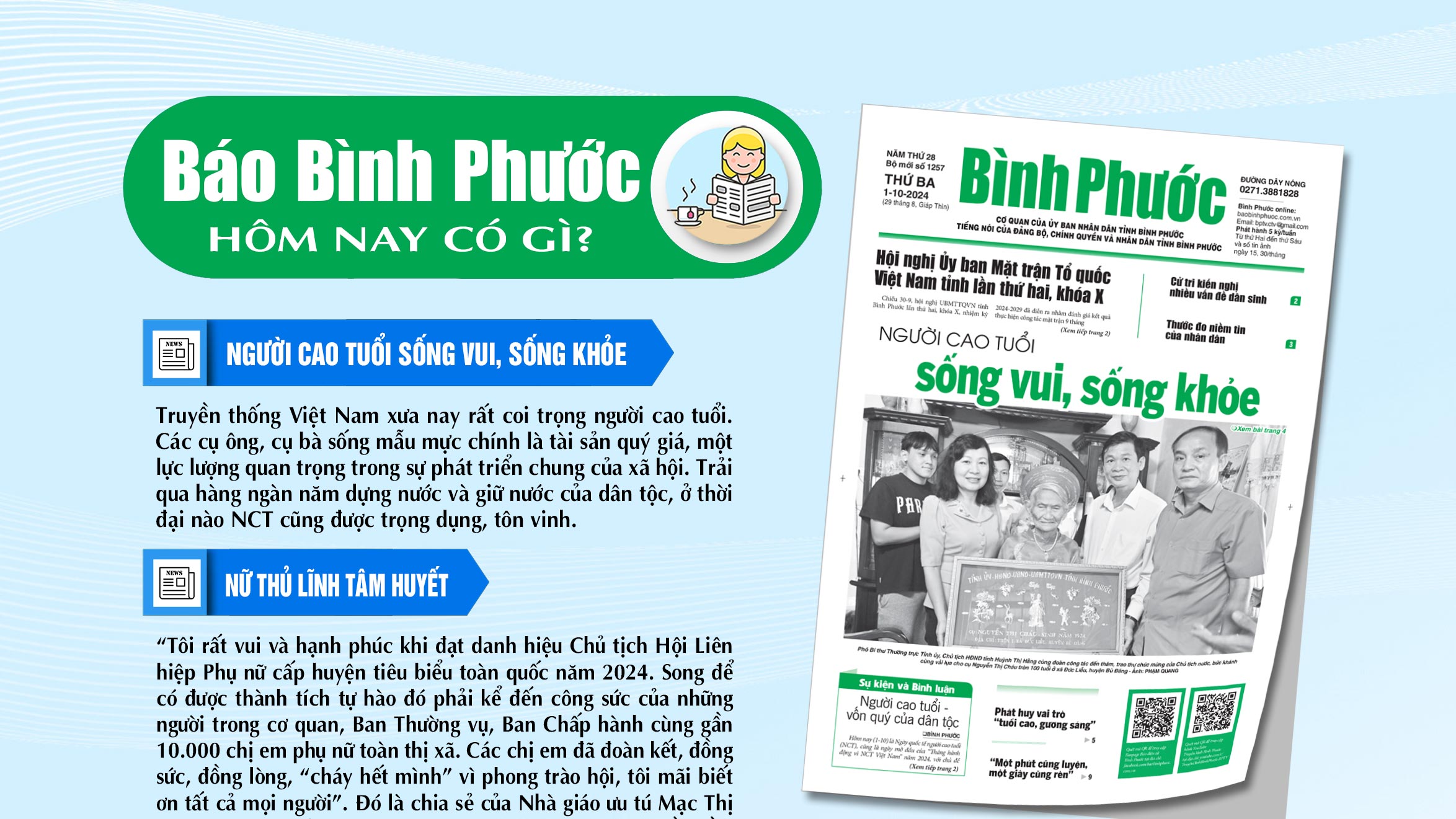 Kính mời độc giả đón đọc báo in Bình Phước hôm nay 01-10-2024
