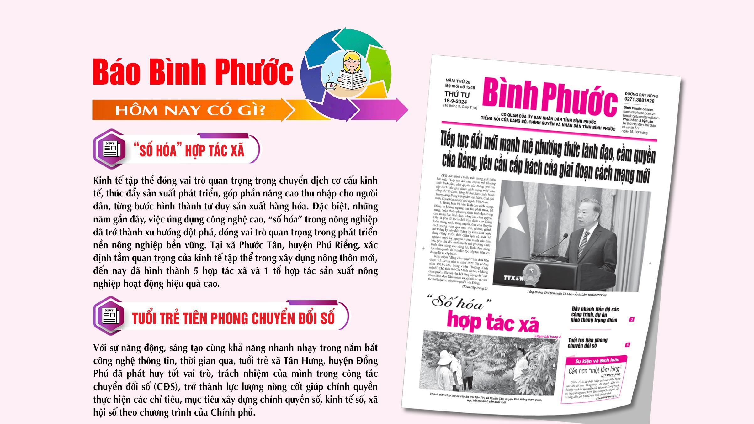 Kính mời độc giả đón đọc báo in Bình Phước hôm nay 18-9-2024