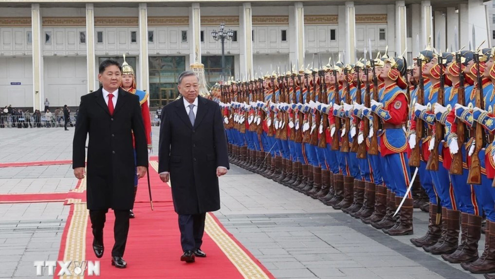 Lễ đón chính thức Tổng Bí thư, Chủ tịch nước Tô Lâm tại Mông Cổ