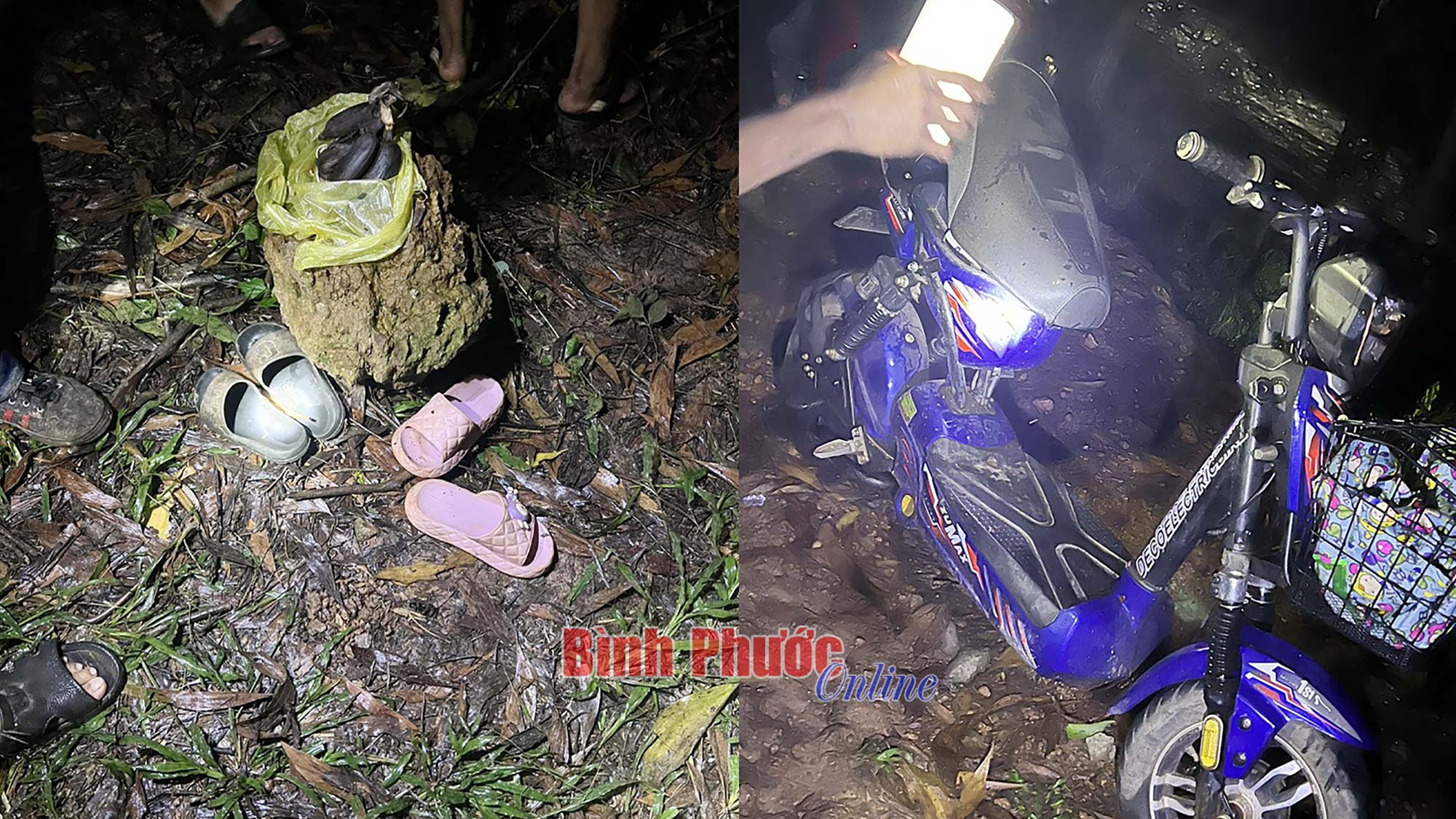 Lực lượng chức năng Đồng Phú tìm kiếm 2 trẻ em nghi đuối nước