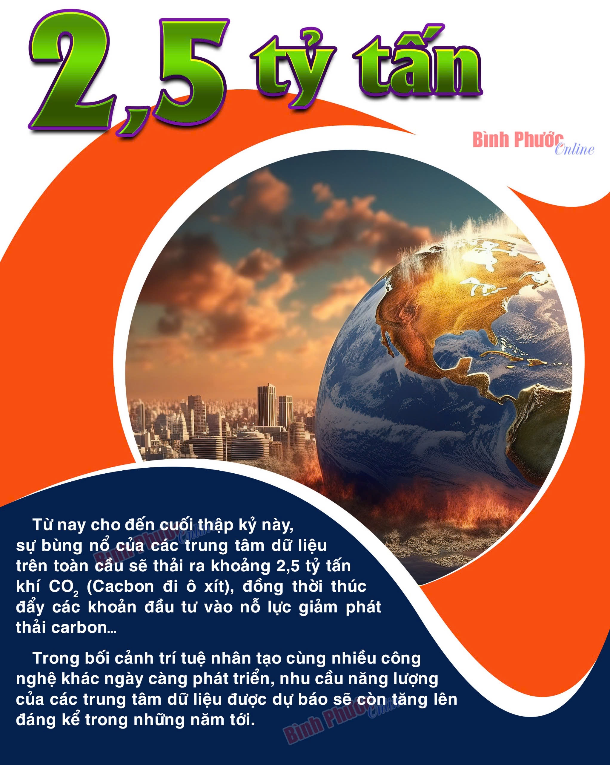 Phát thải CO2 từ các trung tâm dữ liệu dự kiến đạt 2,5 tỷ tấn vào năm 2030