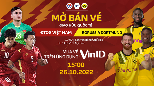 Bán online 40.000 vé xem trận đội tuyển Việt Nam đá giao hữu Dortmund hình ảnh 1 Ban online 40.000 ve xem tran doi tuyen Viet Nam da giao huu Dortmund hinh anh 1