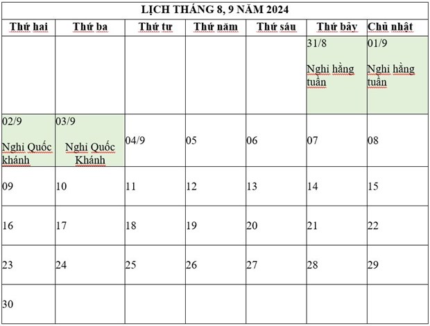 Trinh Chinh phu phuong an nghi Tet Am lich va Le Quoc khanh nam 2024 hinh anh 3