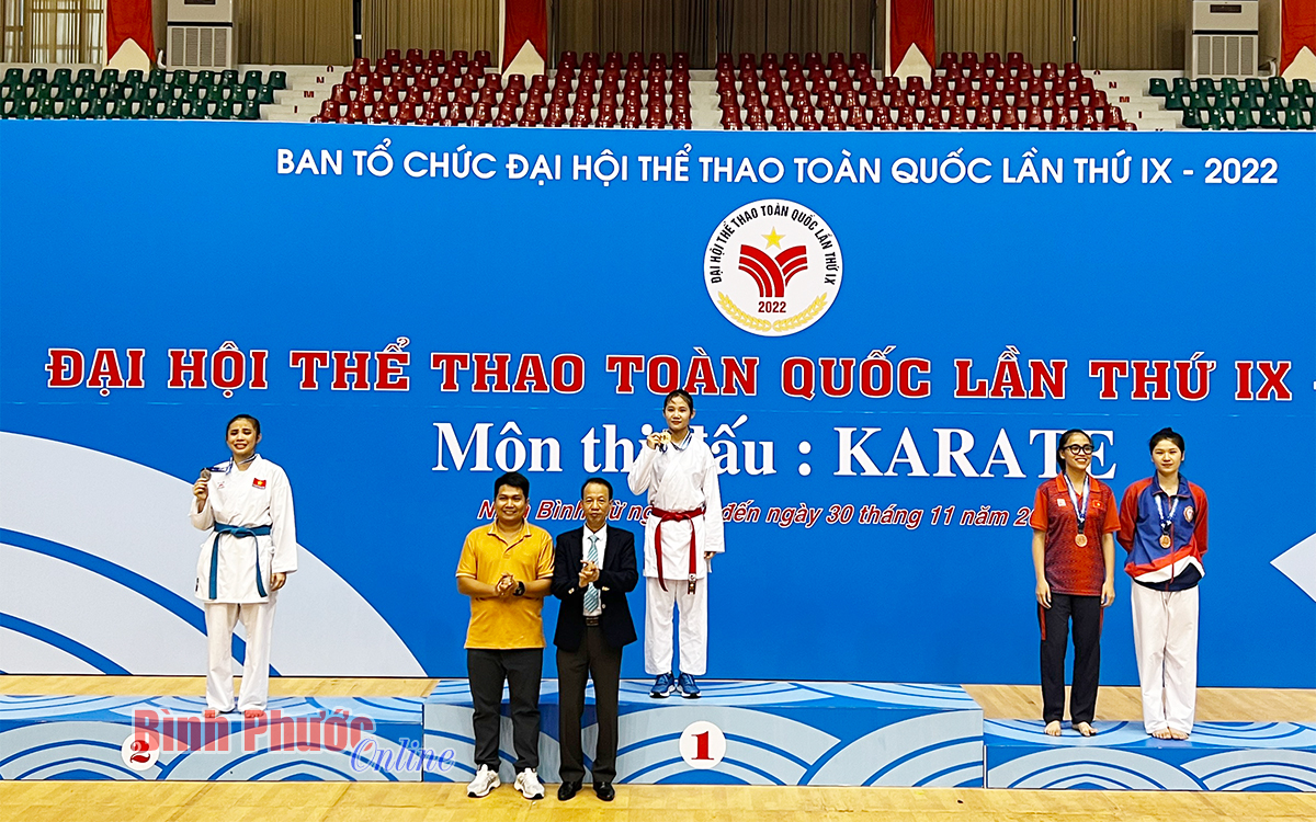 Bình Phước giành huy chương bạc đầu tiên môn Karate Đại hội Thể thao toàn quốc