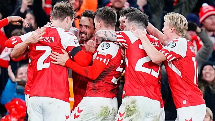 Đội tuyển Đan Mạch giành vé dự Vòng Chung kết EURO 2024. (Nguồn: AFP/Getty Images)