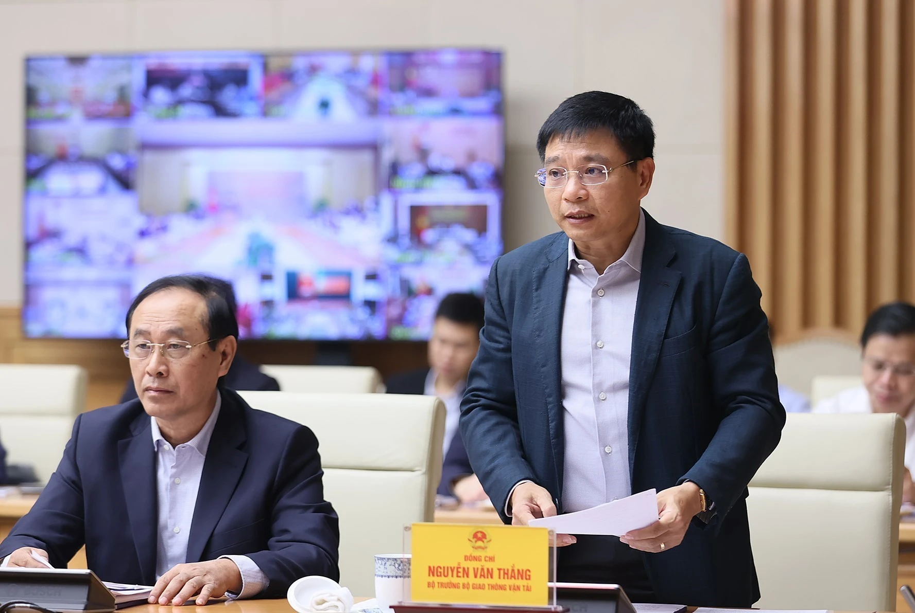 Bộ trưởng Bộ Giao thông vận tải Nguyễn Văn Thắng phát biểu. (Ảnh: Dương Giang/TTXVN) TTXVN_2511Thutuong4.jpg