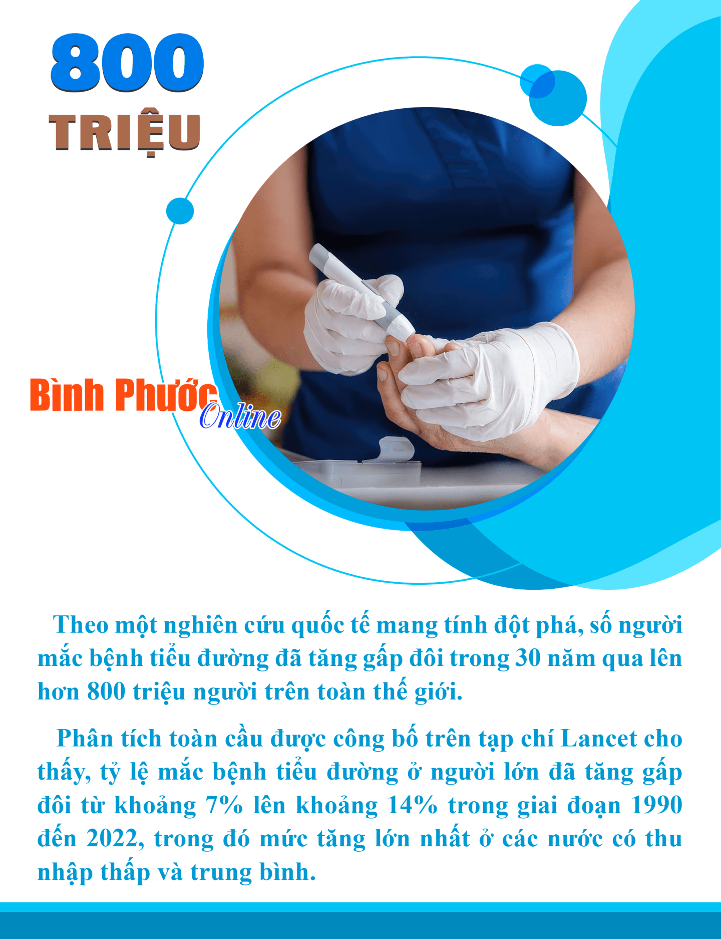 Hơn 800 triệu người trên thế giới mắc bệnh tiểu đường