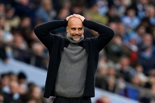 HLV Pep Guardiola thất vọng trước kết quả của đội nhà. (Nguồn: Getty Images) pep-1712-5547.jpg